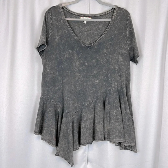 Anthropologie Eri + Ali V-Neck Short Sleeve Top Size M - Picture 1 of 7